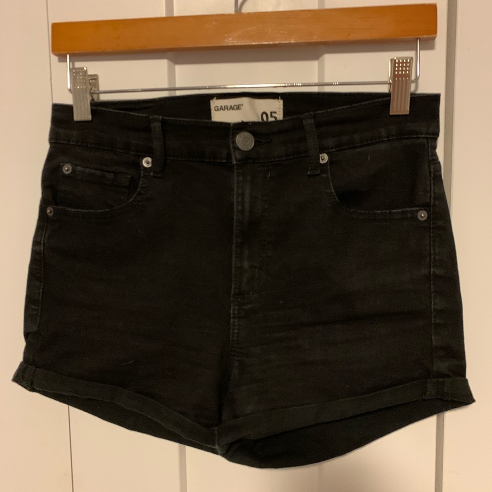 Black jean shorts